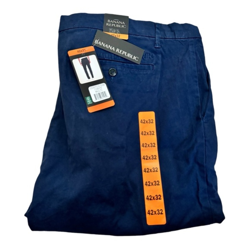 Banana Republic‎ Men’s Chino Pants Size Navy Blue Stretch New